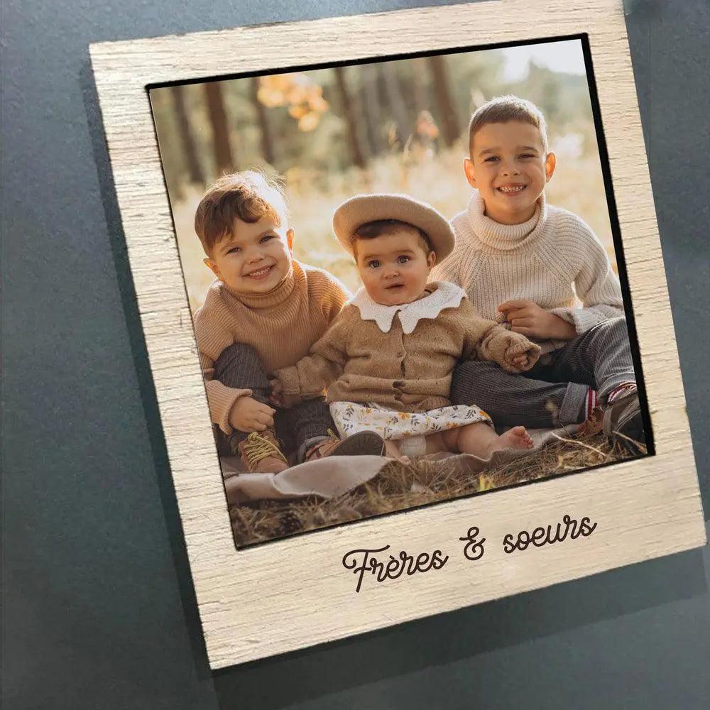 aimant bois photo souvenir magnet frigo bois polaroid idée cadeau montpellier personnalisé