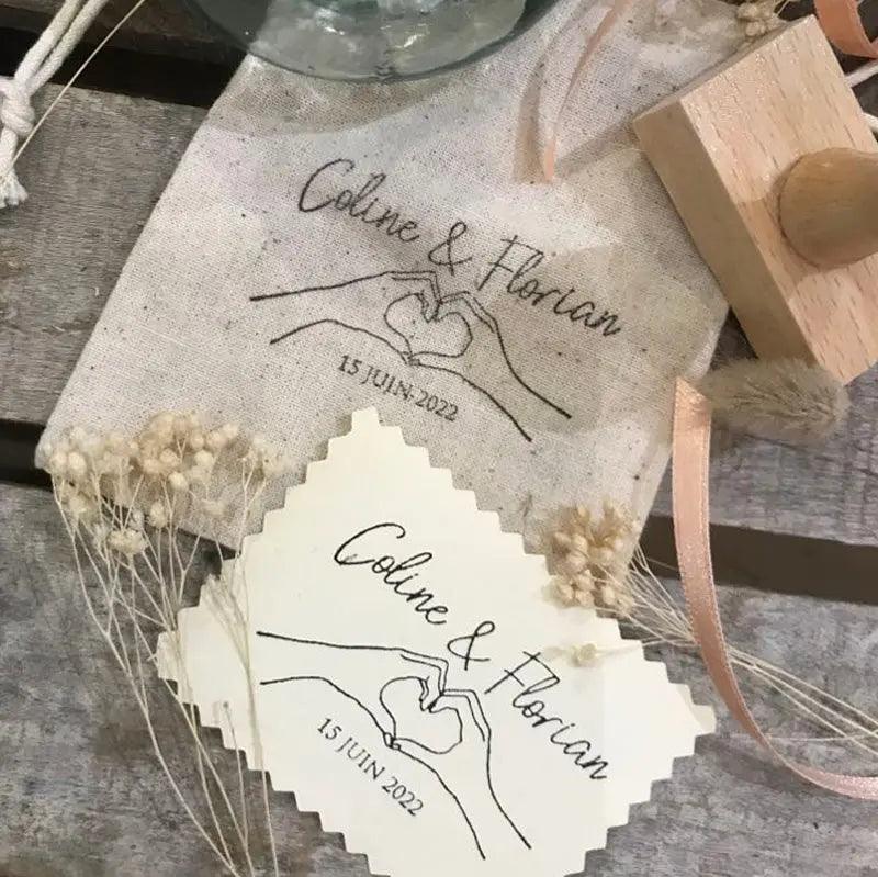 TAMPON MARIAGE PERSONNALISABLE MAINS - Wantit