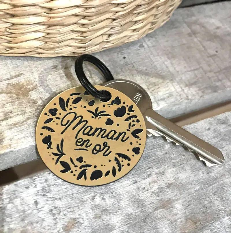 PORTE CLÉS MAMAN EN OR - Wantit
