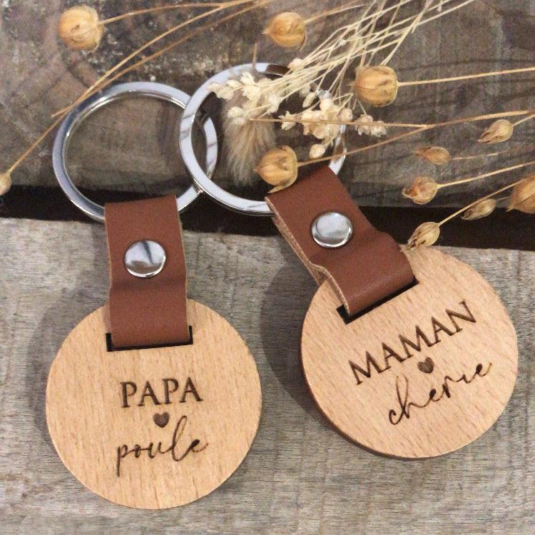 PORTE CLÉ BOIS GRAVÉ PERSONNALISÉ - Wantit