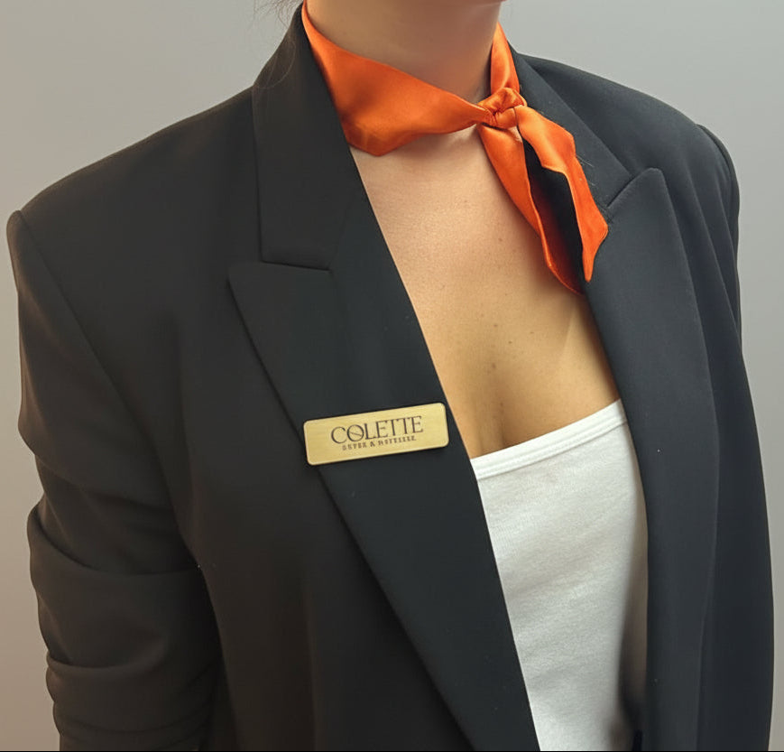 badge entreprise logo personnalisé métallique montpellier pharmacie