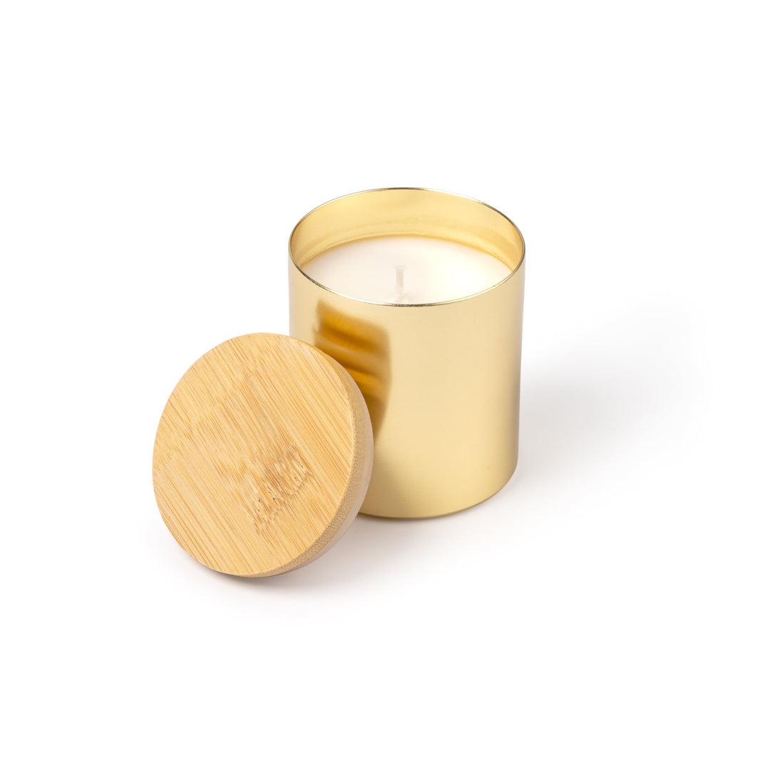 QARUS Bougie Alu & Bambou - goodies personnalisé local