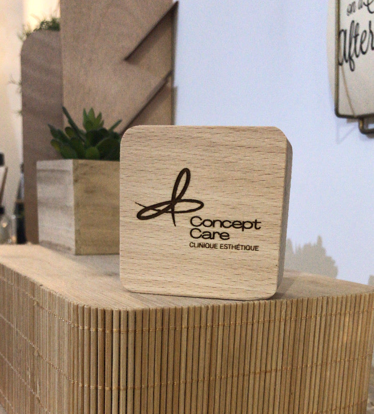 Bloc bois Qr code avis google fabriqué en france personnalisé à Montpellier