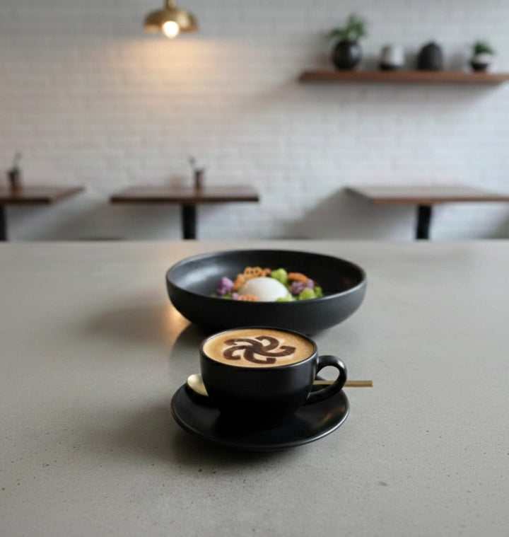 Pochoir café restaurant logo Pierre Sang 