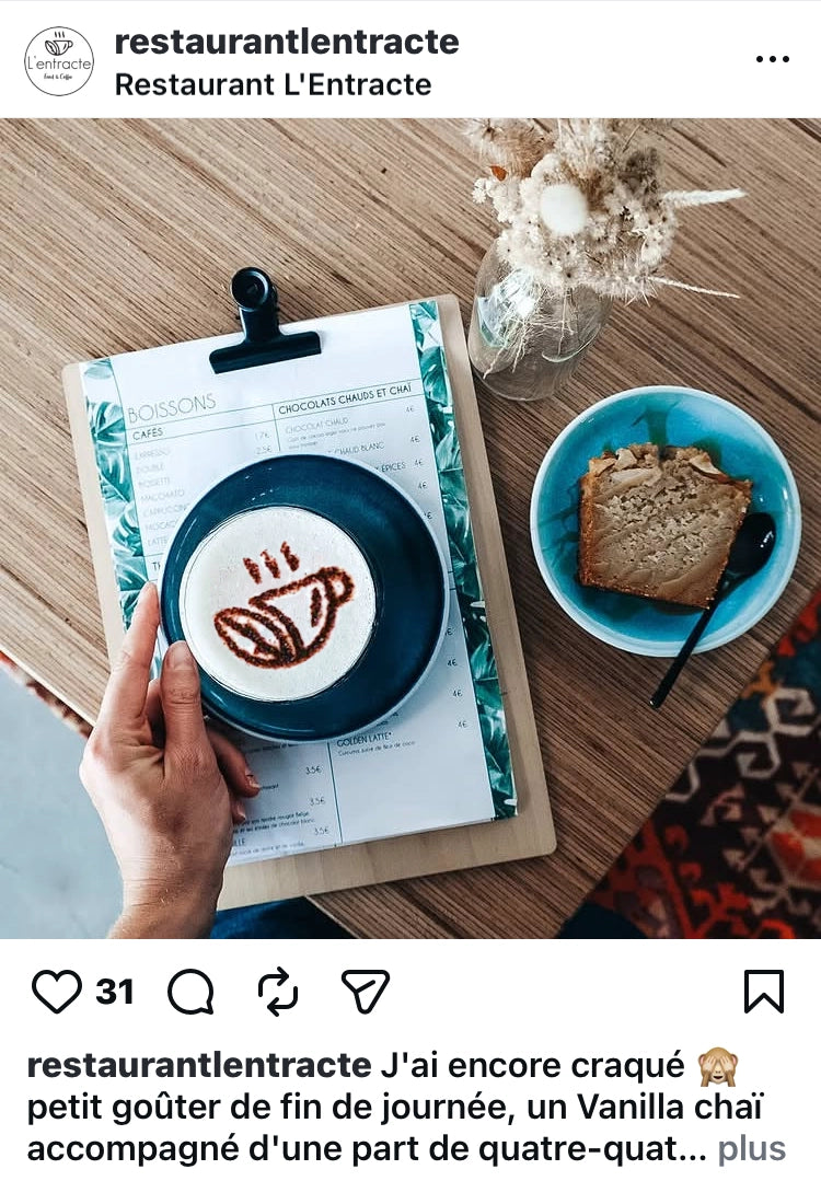 Pochoir logo restaurant l'entracte Porto-vecchio