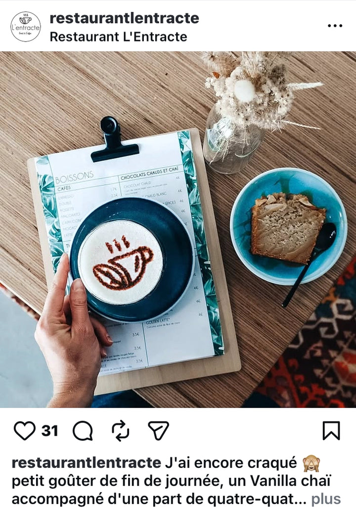 Pochoir logo restaurant l'entracte Porto-vecchio