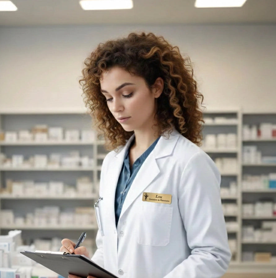 badge médical infirmière logo personnalisé métallique montpellier pharmacie