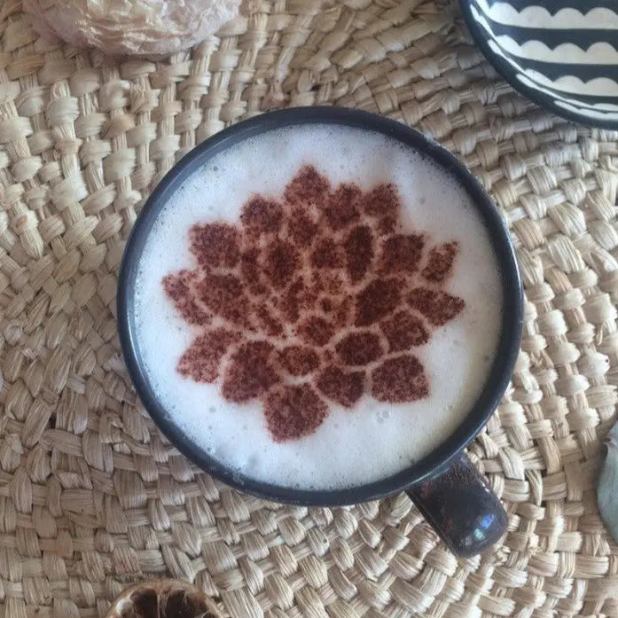 pochoir café idée cadeau montpellier motif plante lotus