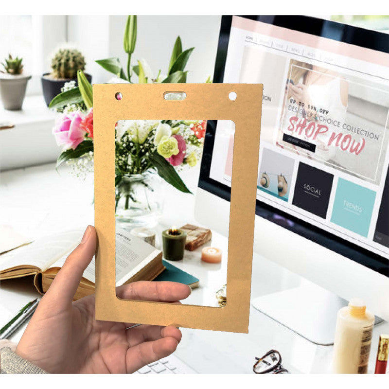 Porte-badge carton kraft recyclable A6, ouvert des deux côtés